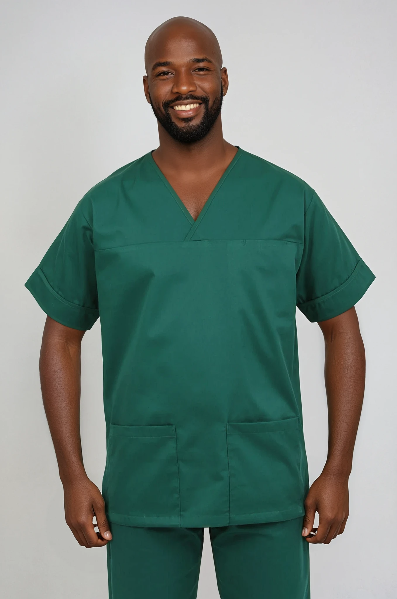 NSTP Unisex Smart Scrub Tunic Unisex Scrub Top Behrens Bottle Green XS