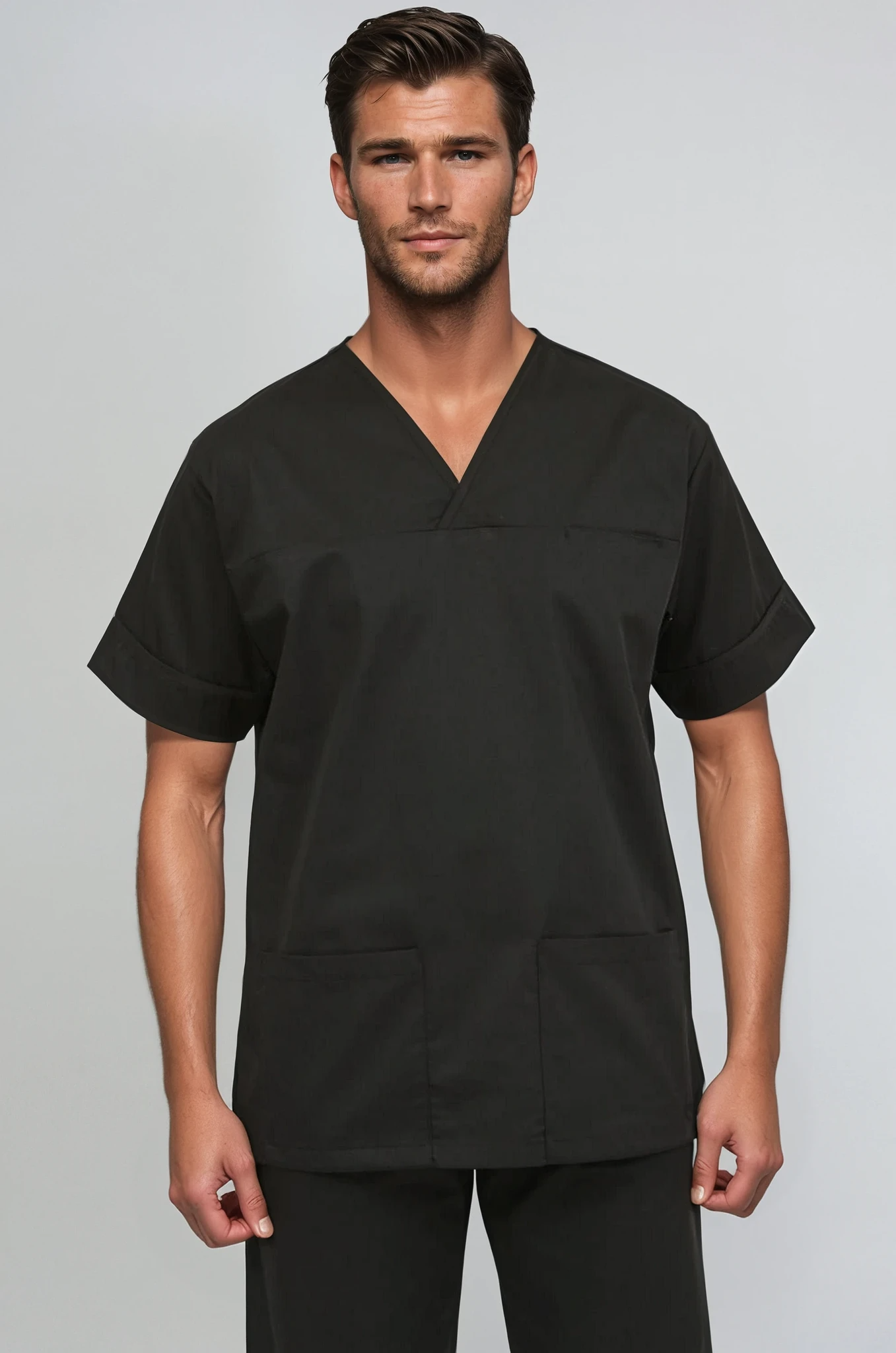 NSTP Unisex Smart Scrub Tunic Unisex Scrub Top Behrens Black XS