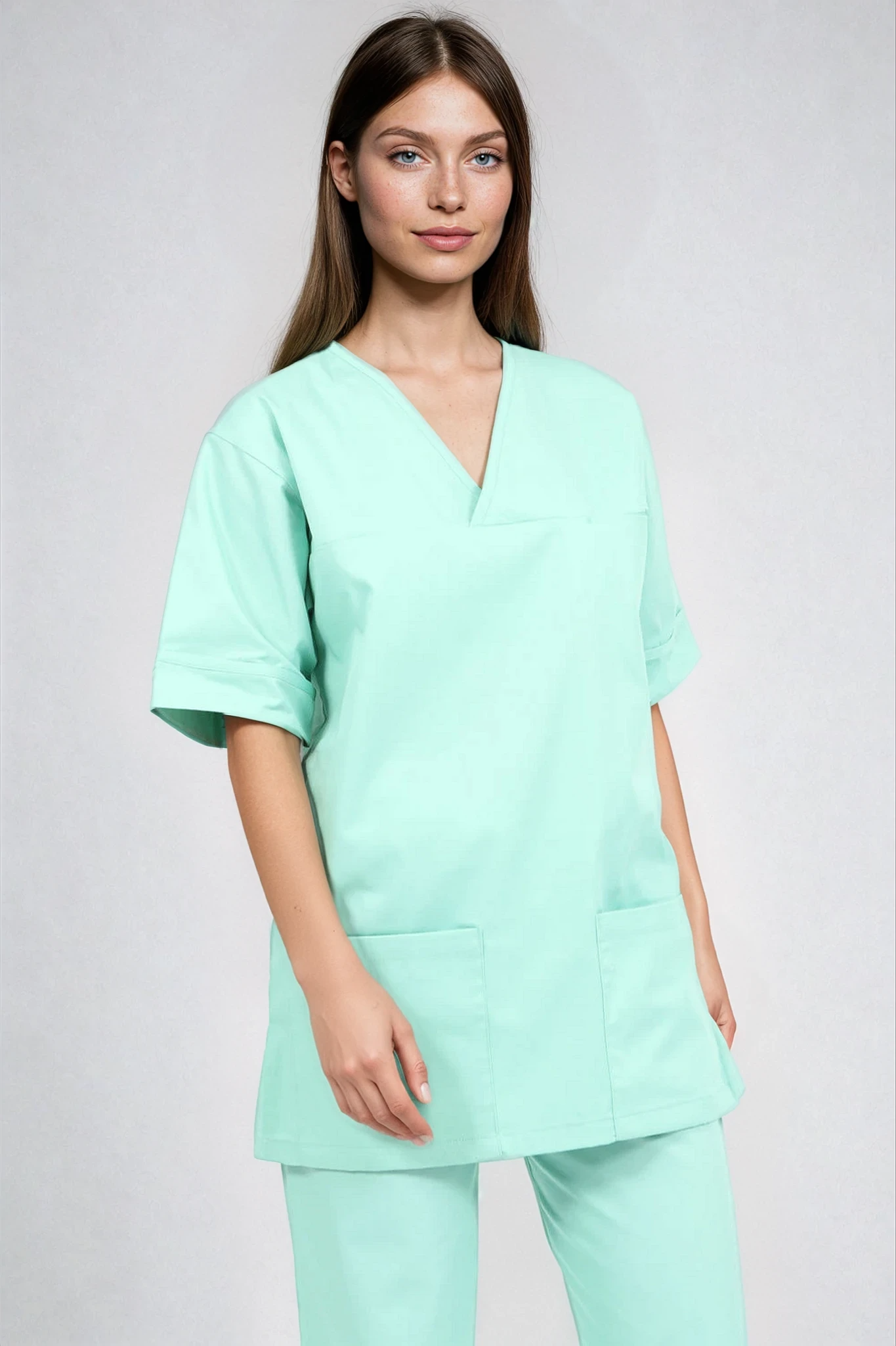 NSTP Unisex Smart Scrub Tunic Unisex Scrub Top Behrens Eau De Nil XS