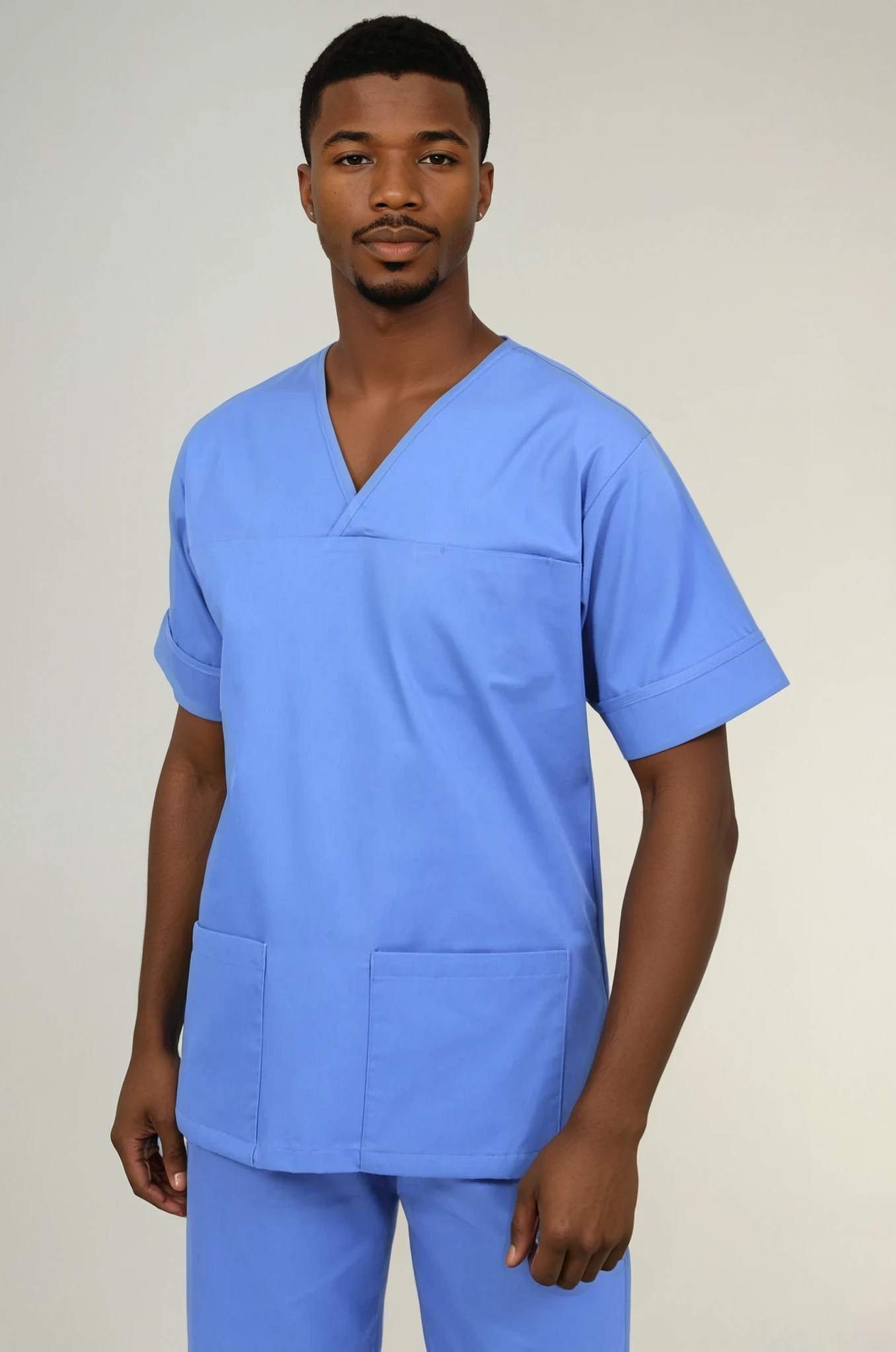 NSTP Unisex Smart Scrub Tunic Unisex Scrub Top Behrens Hospital Blue XS