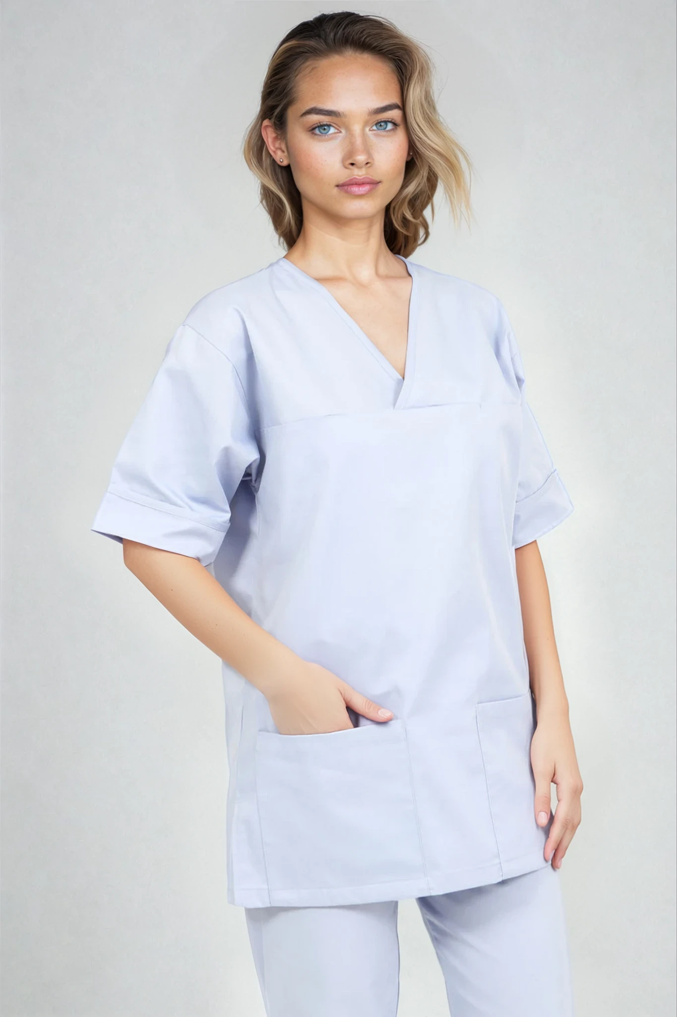 NSTP Unisex Smart Scrub Tunic Unisex Scrub Top Behrens Sky Blue XS