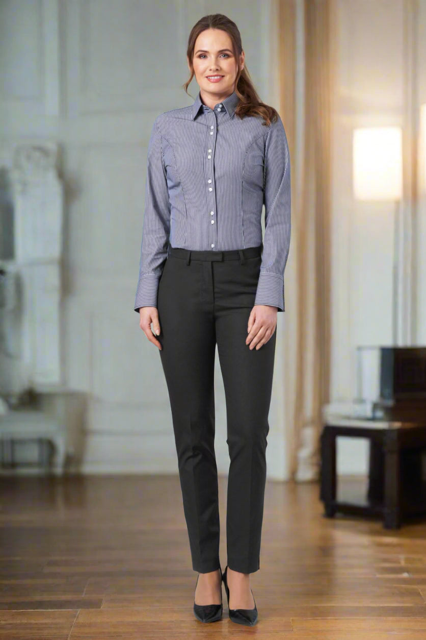 Paris Ladies Slim Fit Trouser Ladies Suit Trouser Brook Taverner Charcoal 4 Short (27")