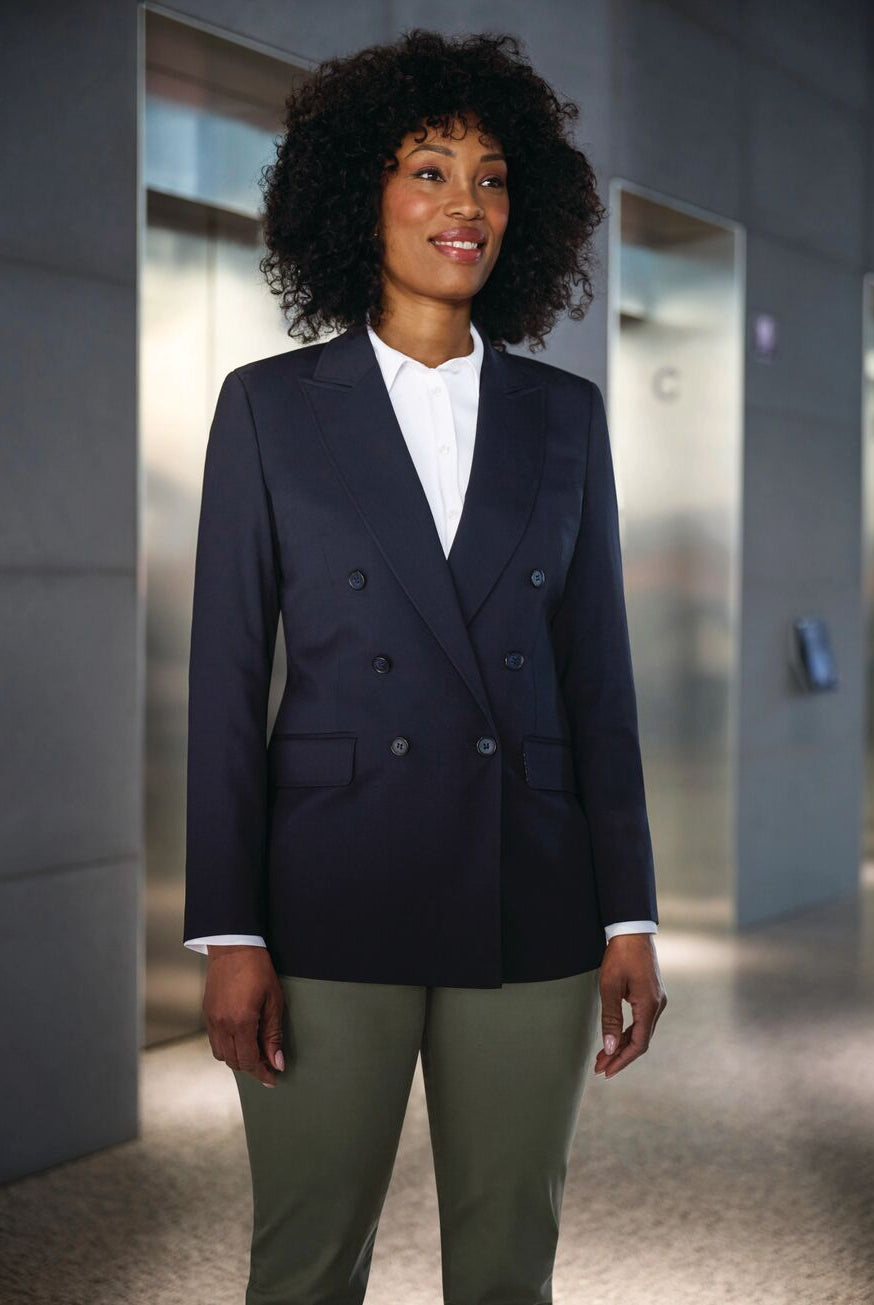 2425: Perdita Womens Double Breasted Jacket Ladies Suit Jacket Brook Taverner Navy 6 Short