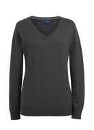 Riga Ladies V-Neck Jumper Womens Knitwear Brook Taverner Charcoal XS