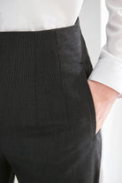 Rosalind Ladies High Waist Suit Trouser Ladies Suit Trouser Brook Taverner Charcoal Pindot 4 Short (27")