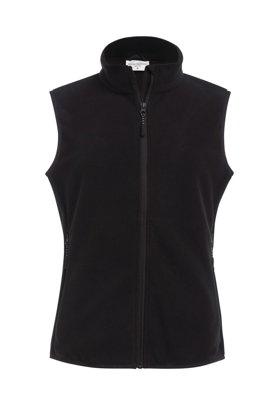 2407: Savannah Womens Core Fleece Gilet Womens Bodywarmers Brook Taverner Black XS