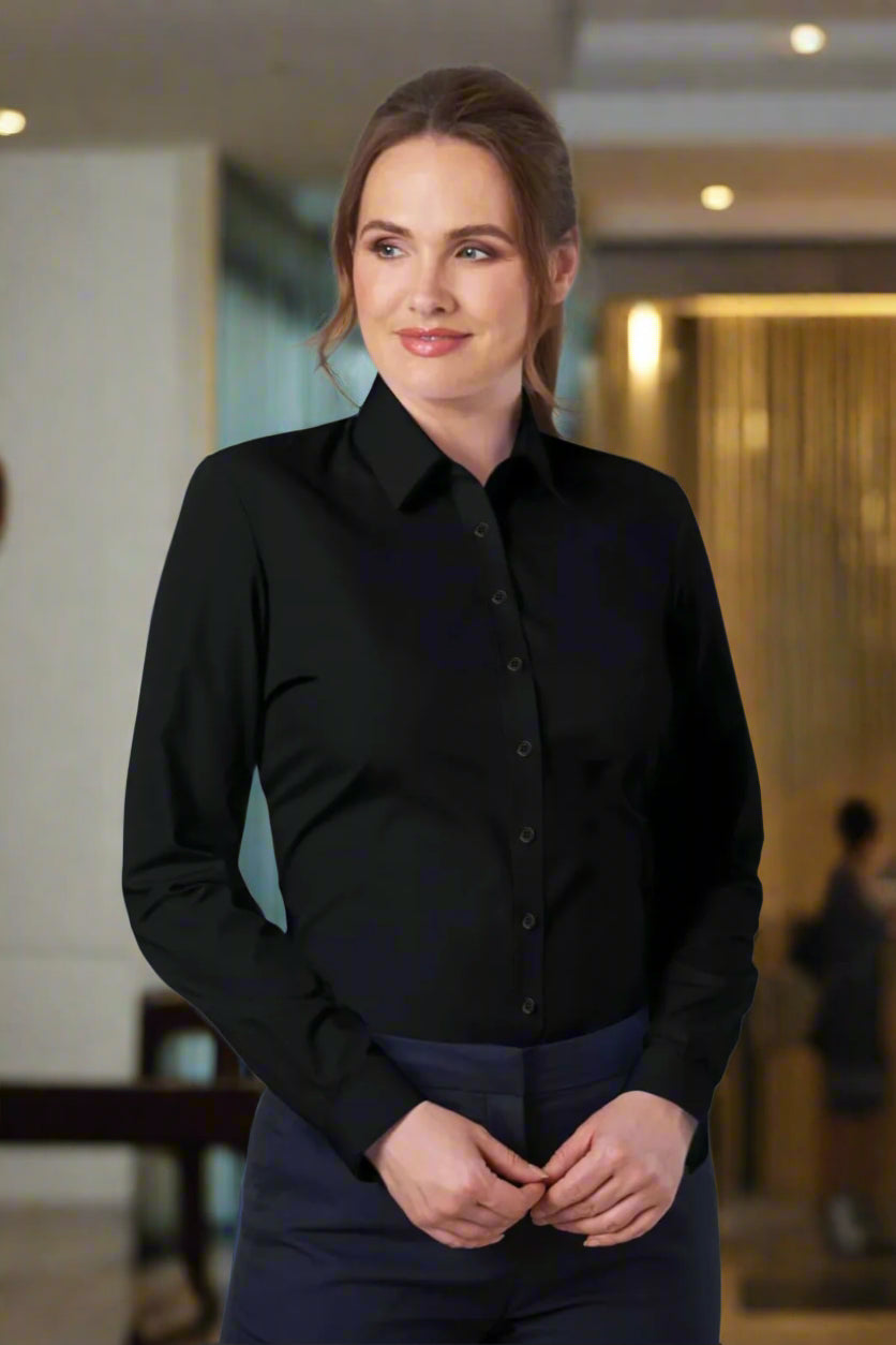 Selene Ladies Shirt Womens Long Sleeve Shirts Brook Taverner Black 4