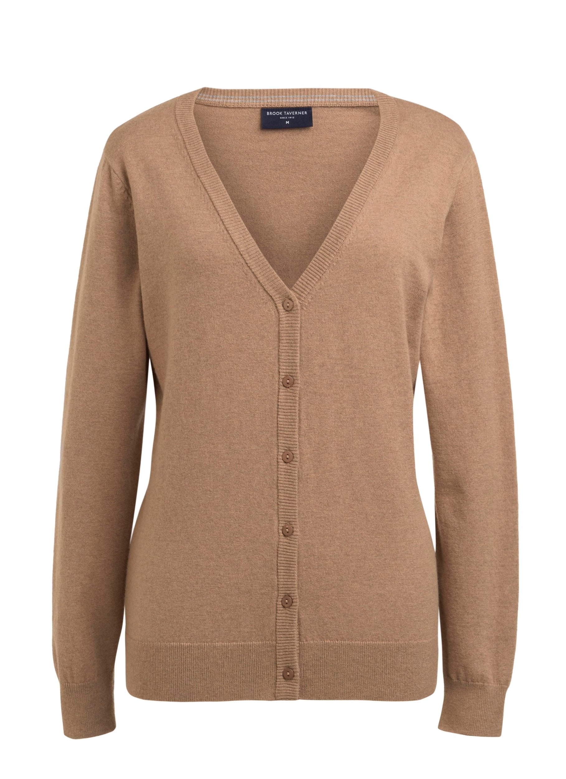 Sofia Ladies V-Neck Cardigan Womens Knitwear Brook Taverner Oatmeal XS