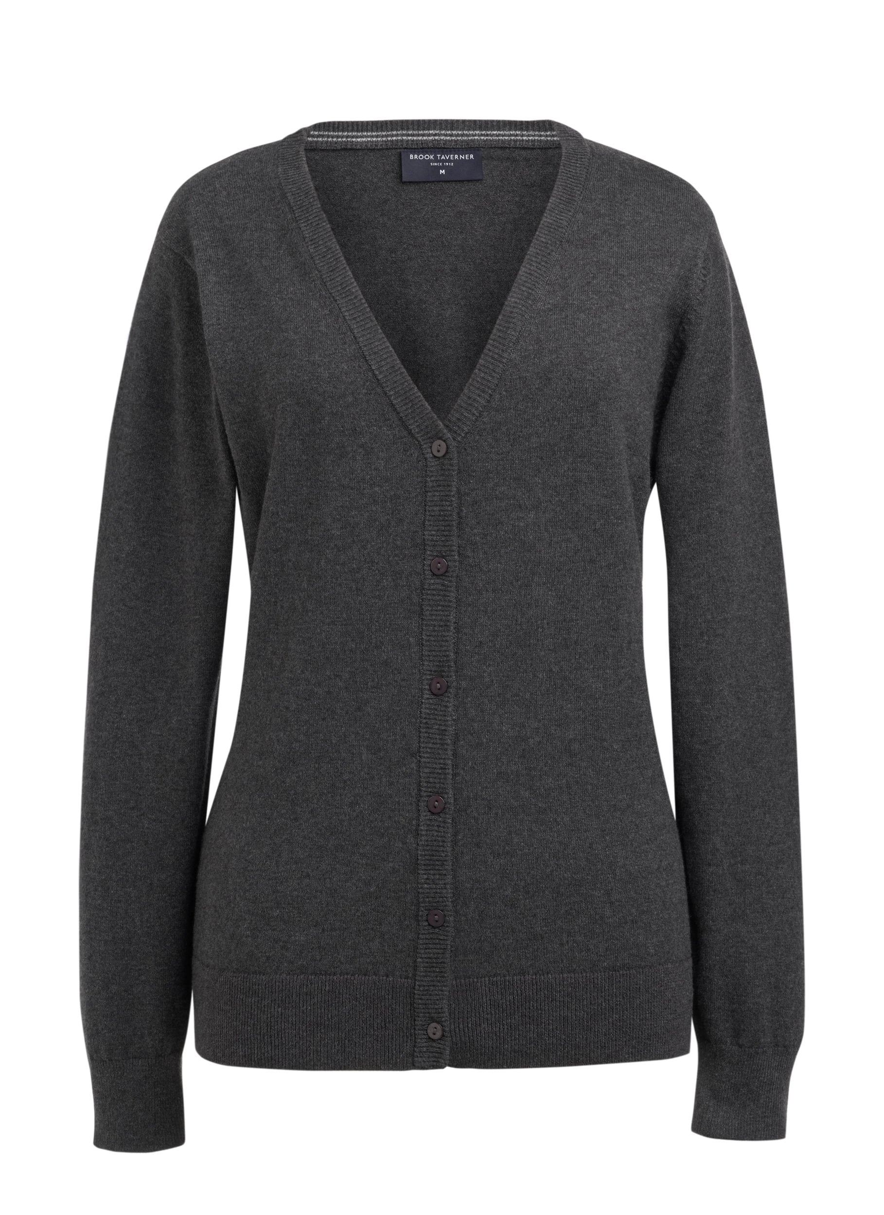 Sofia Ladies V-Neck Cardigan Womens Knitwear Brook Taverner Charcoal XS