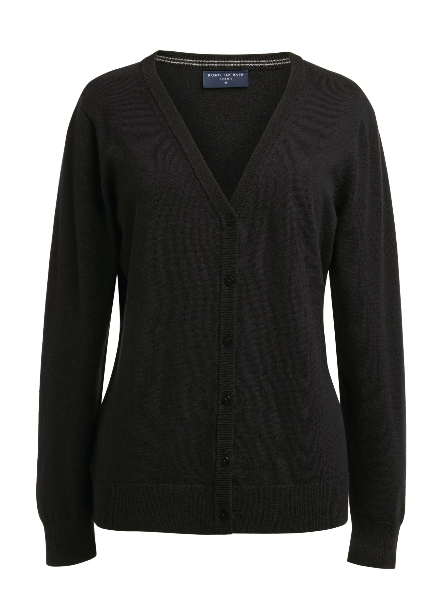 Sofia Ladies V-Neck Cardigan Womens Knitwear Brook Taverner Black XS
