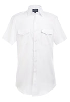 4719: Syracuse Non-Iron Pilot Shirt Mens Short Sleeve Shirts Brook Taverner White 14.5"