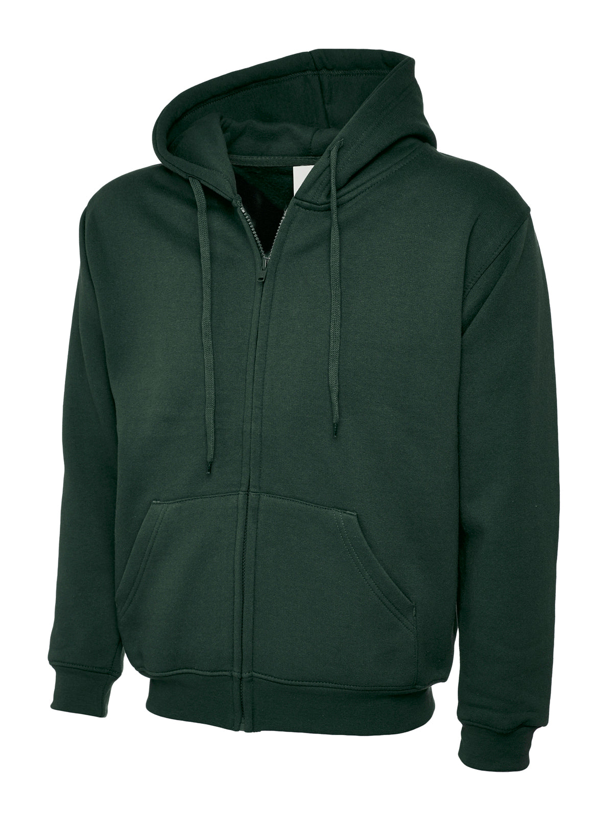 UC504: Unisex Full Zip Hooded Sweatshirt Mens Hoodies Uneek Bottle Green XS