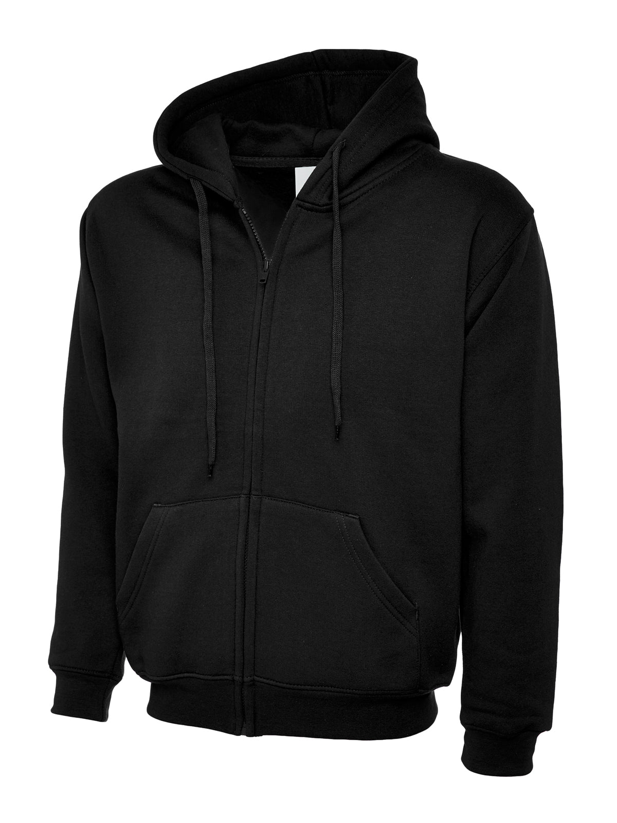 UC504: Unisex Full Zip Hooded Sweatshirt Mens Hoodies Uneek Black XS
