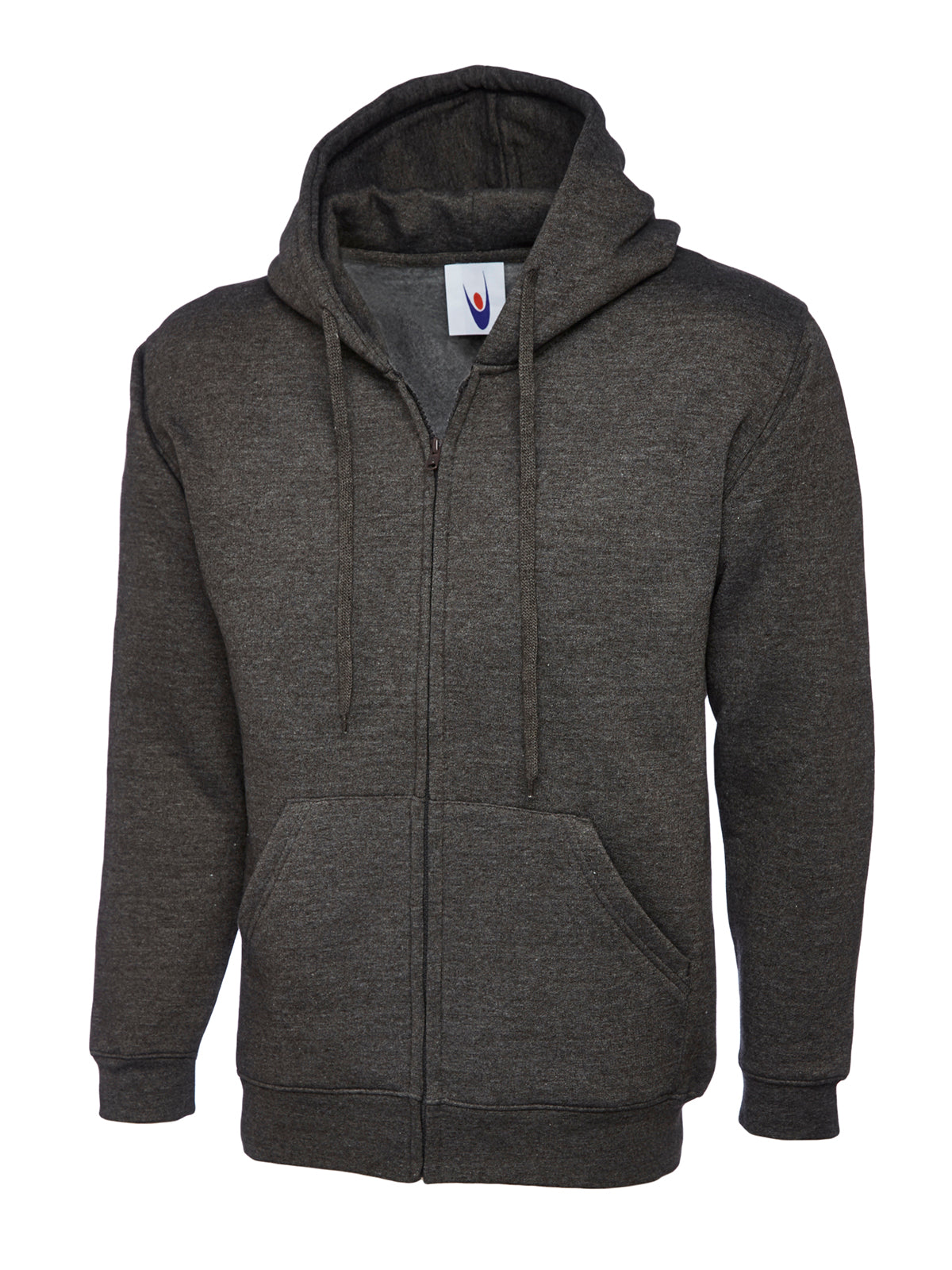 UC504: Unisex Full Zip Hooded Sweatshirt Mens Hoodies Uneek Charcoal XS