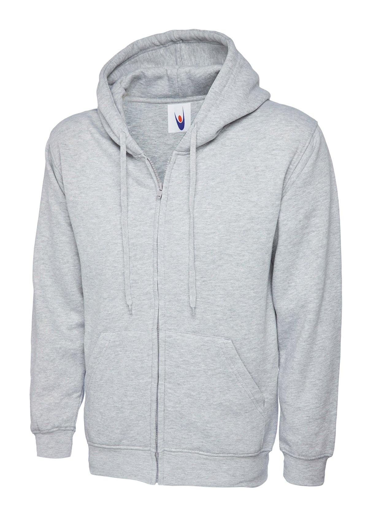 UC504: Unisex Full Zip Hooded Sweatshirt Mens Hoodies Uneek Heather Grey XS