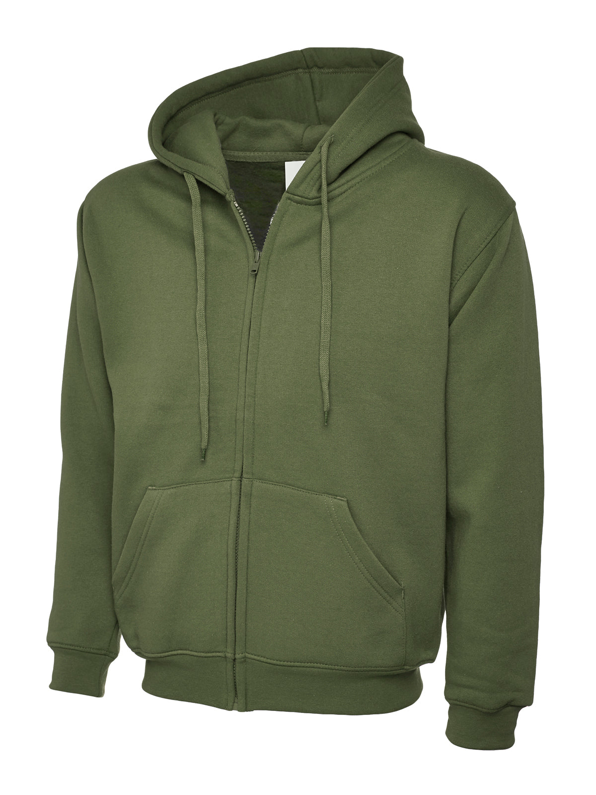 UC504: Unisex Full Zip Hooded Sweatshirt Mens Hoodies Uneek Olive XS
