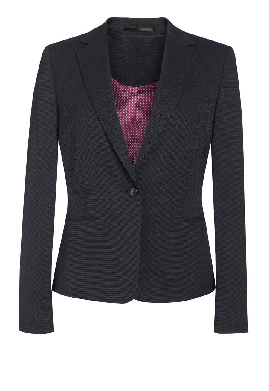 Ariel Women's Slim Fit Suit Jacket Ladies Suit Jacket Brook Taverner Charcoal Pindot 6 Short