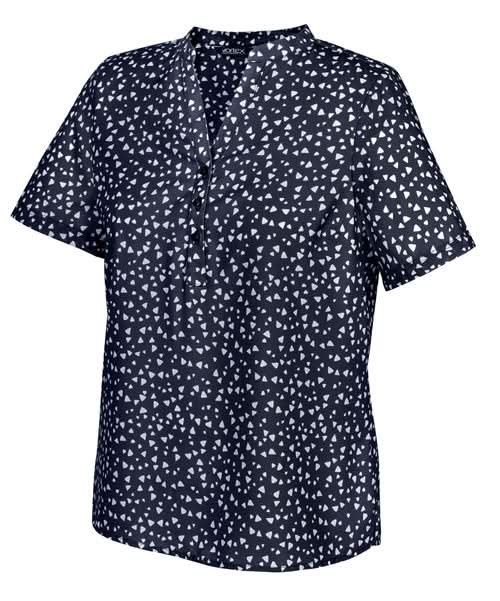 Bella Ladies Mandarin Collar Blouse Blouses Vortex Designs Navy 6
