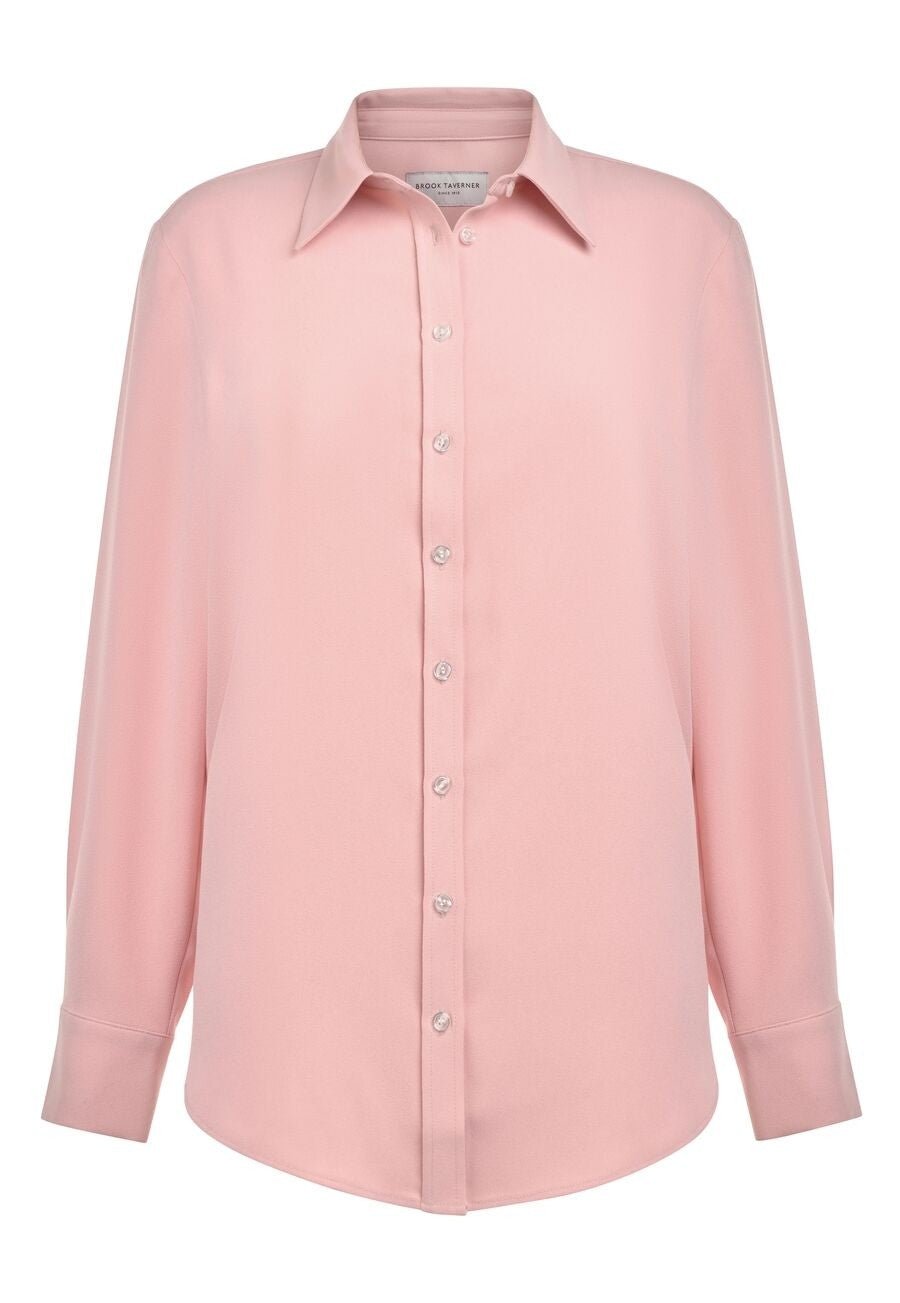 Bergamo Button Front Blouse Blouses Brook Taverner Pink 6