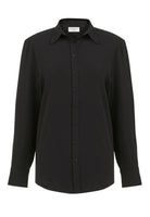 2419: Bergamo Button Front Blouse Blouses Brook Taverner Black 6