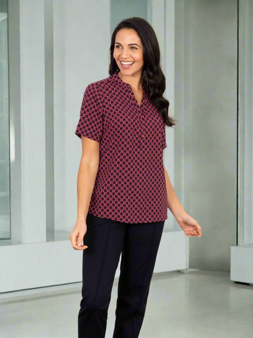 Bonnie Ladies Geo Print Blouse Blouses Vortex Designs