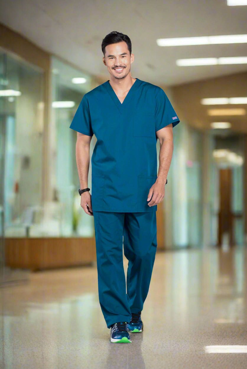 Cherokee Originals 4876 Unisex Scrub Top Unisex Scrub Top Cherokee Originals Caribbean Blue XXS