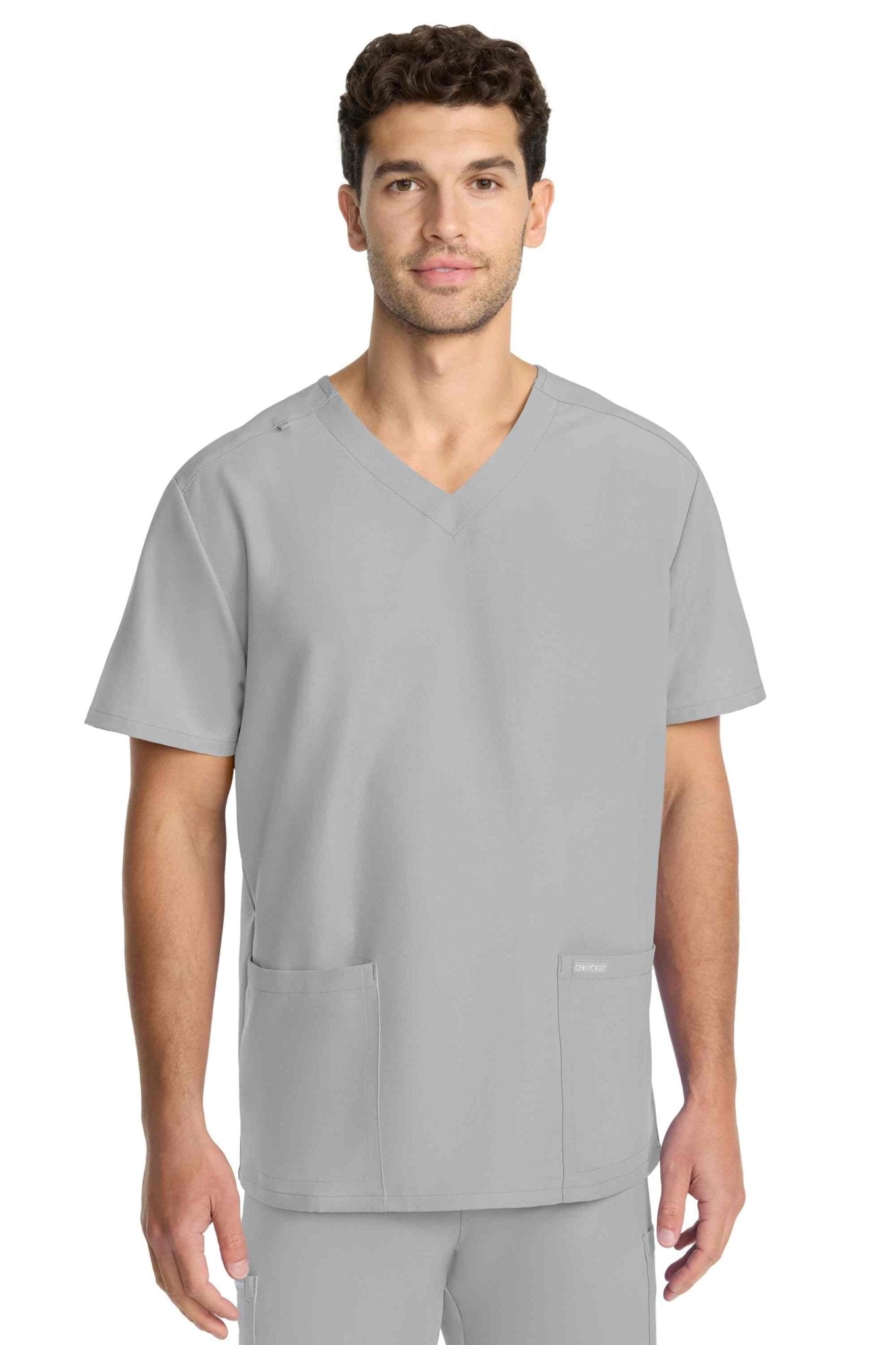Cherokee Ultra Unisex V-Neck Scrub Top Unisex Scrub Top Cherokee Ultra Grey XXS