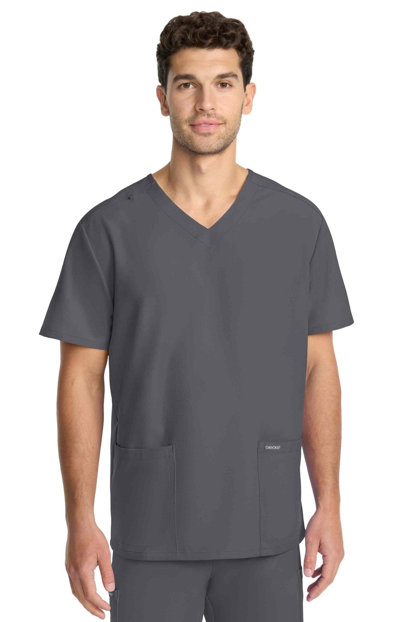 Cherokee Ultra Unisex V-Neck Scrub Top Unisex Scrub Top Cherokee Ultra Pewter XXS