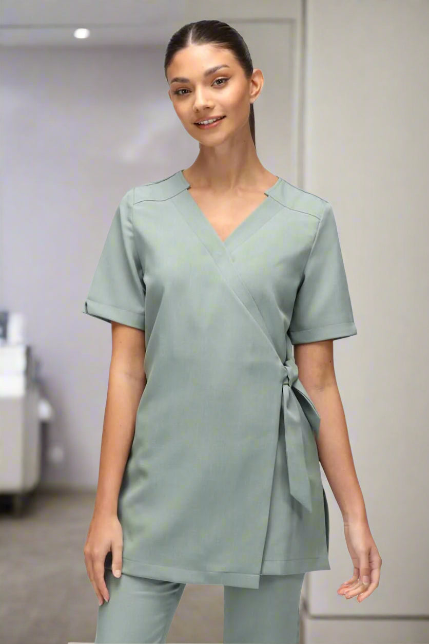 Clara Ladies Wrap Beauty Tunic Beauty Tunics La Beeby Sage 6