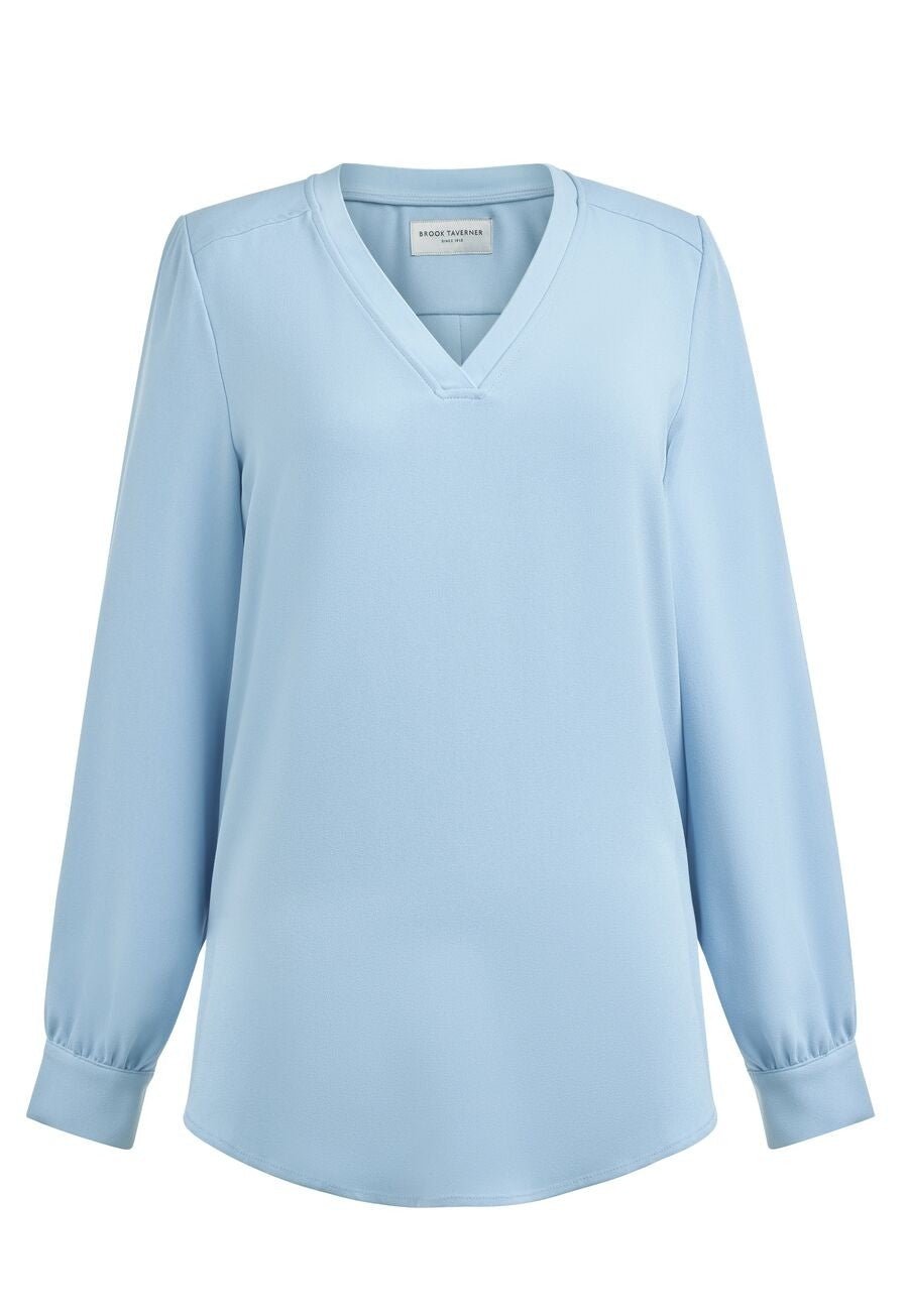 Como V-Neck Blouse Blouses Brook Taverner Sky Blue 6