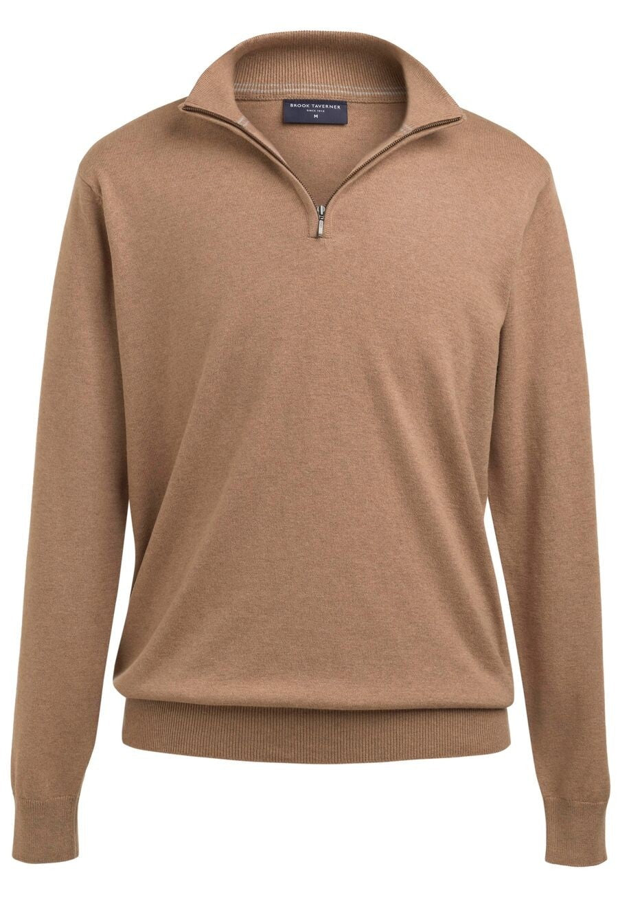 Copenhagen 1/4 Zip Mens Jumper Mens Knitwear Brook Taverner Oatmeal XS