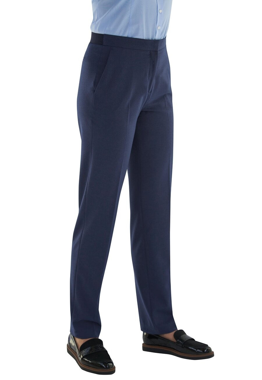 2392: Eleanor Ladies Slim Leg Trouser Ladies Suit Trouser Brook Taverner Denim 6 Short