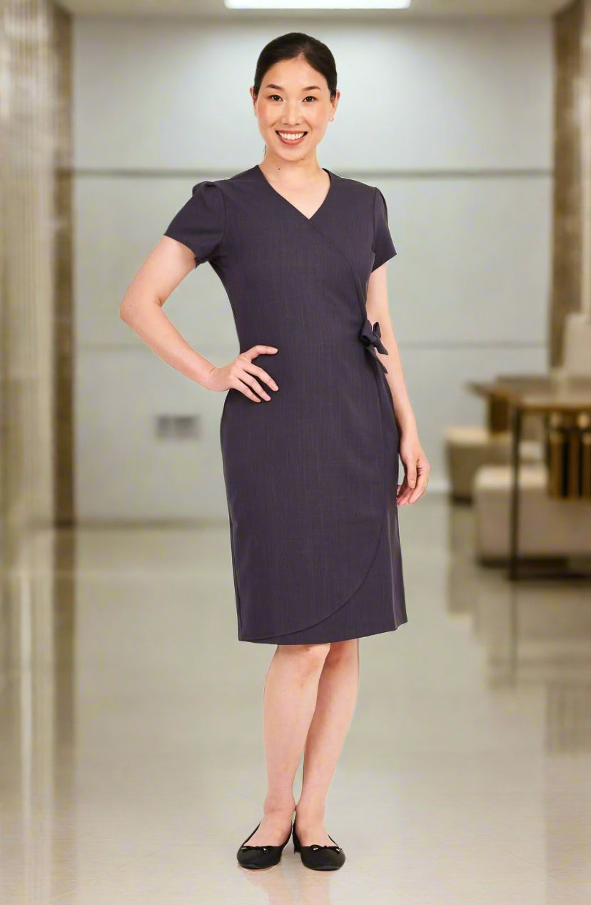 Elena Ladies Tie Wrap Beauty Dress Beauty Dresses La Beeby Grey 6