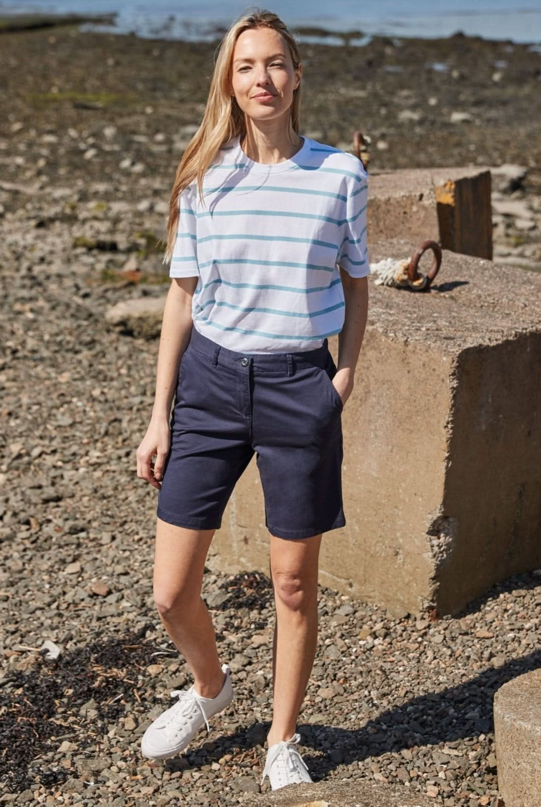 FR606: Ladies Stretch Chino Shorts Womens Chinos Front Row & Co