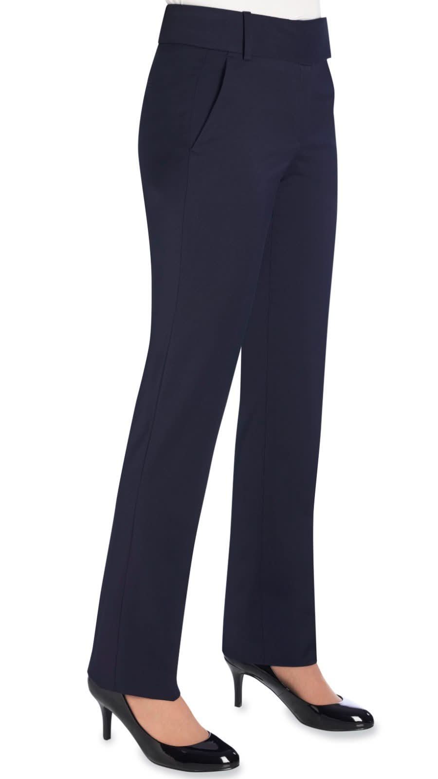 Genoa Women's Tailored Leg Suit Trouser Ladies Suit Trouser Brook Taverner Navy 4 Short (27")