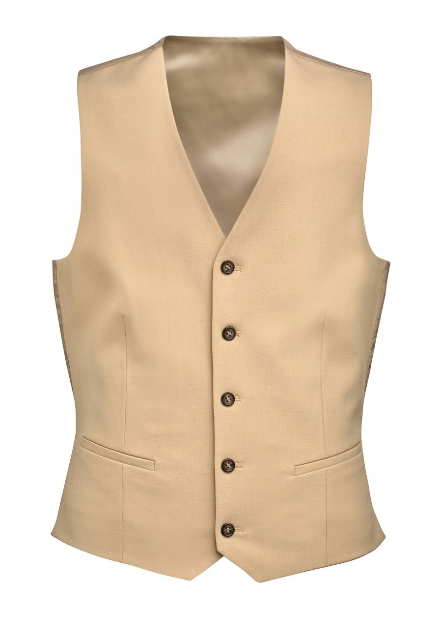 1914: George Mens Tailored Fit Waistcoat Mens Waistcoat Brook Taverner Sand XS