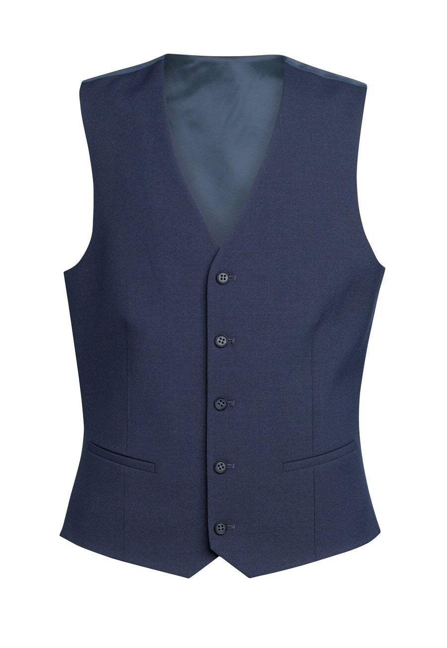 1914: George Mens Tailored Fit Waistcoat Mens Waistcoat Brook Taverner Denim XS