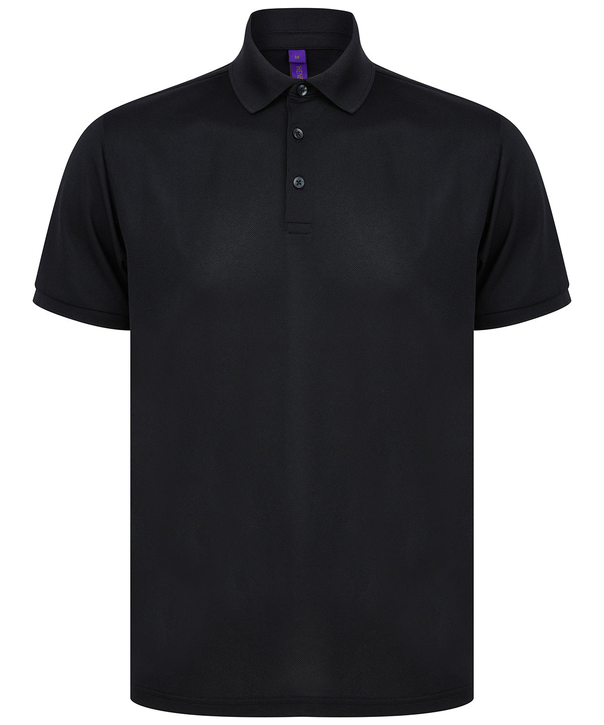 HB465: Mens Recycled Polyester Polo Mens Polos Henbury Black XS