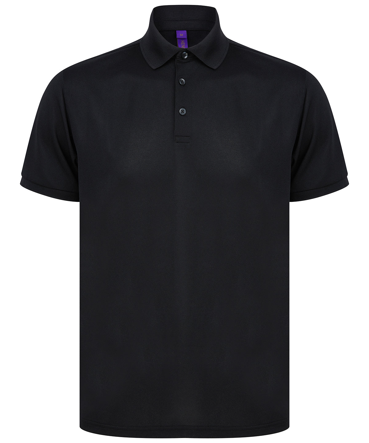 HB465: Mens Recycled Polyester Polo Mens Polos Henbury Black XS