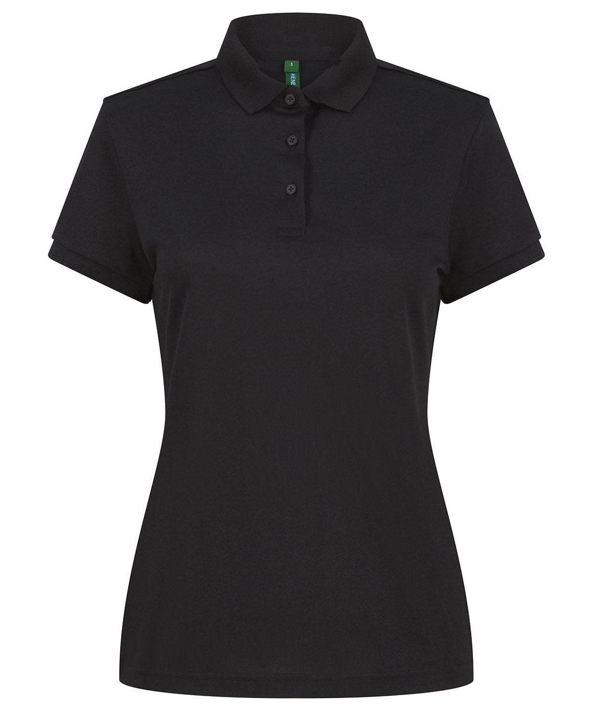 HB466: Womens Recycled Polyester Polo Womens Polos Henbury Black XS