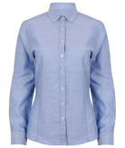 HB513: Modern Ladies Oxford Shirt Womens Long Sleeve Shirts Henbury Blue XS