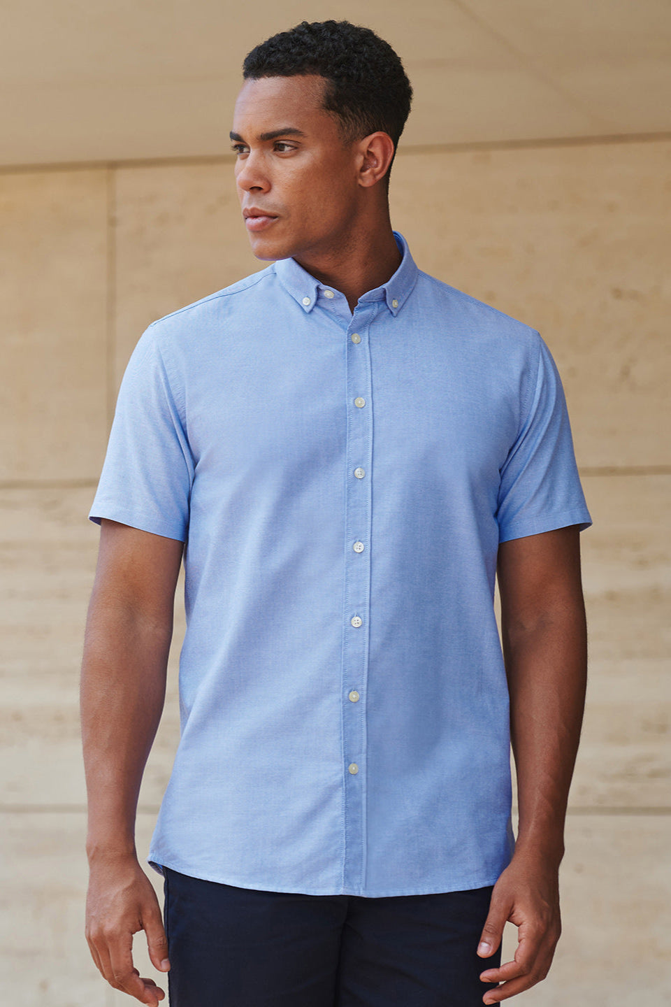 HB517: Modern Mens Oxford Shirt Mens Short Sleeve Shirts Henbury