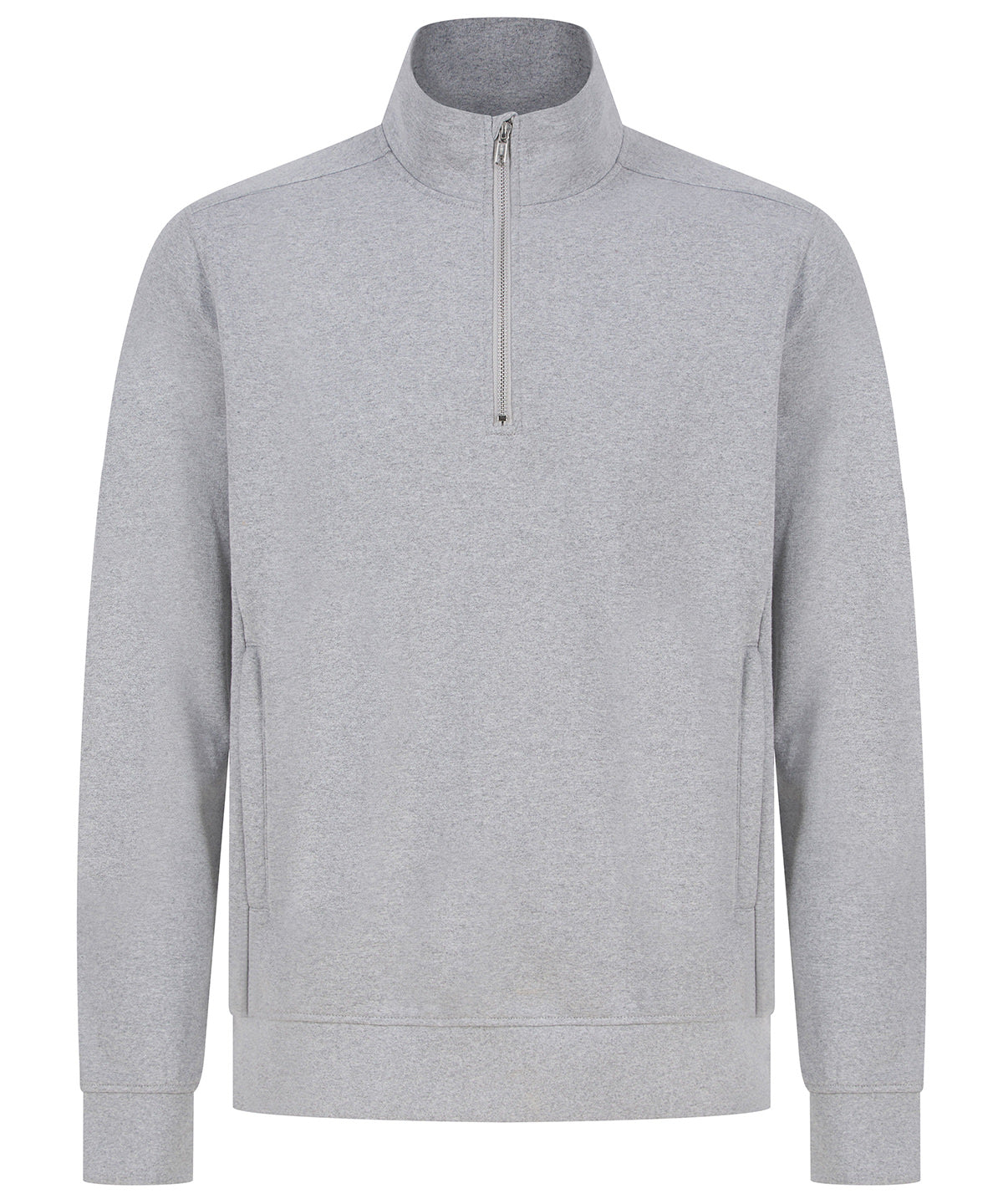 HB842: Unisex Sustainable 1/4 Zip Sweatshirt Mens Sweatshirts Henbury Heather Grey XS
