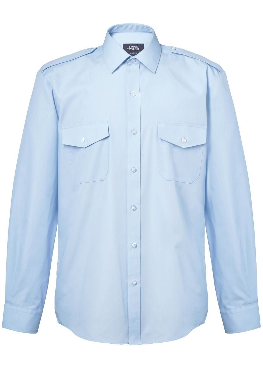 Hermes Mens Classic Fit Pilot Shirt Mens Long Sleeve Shirts Brook Taverner
