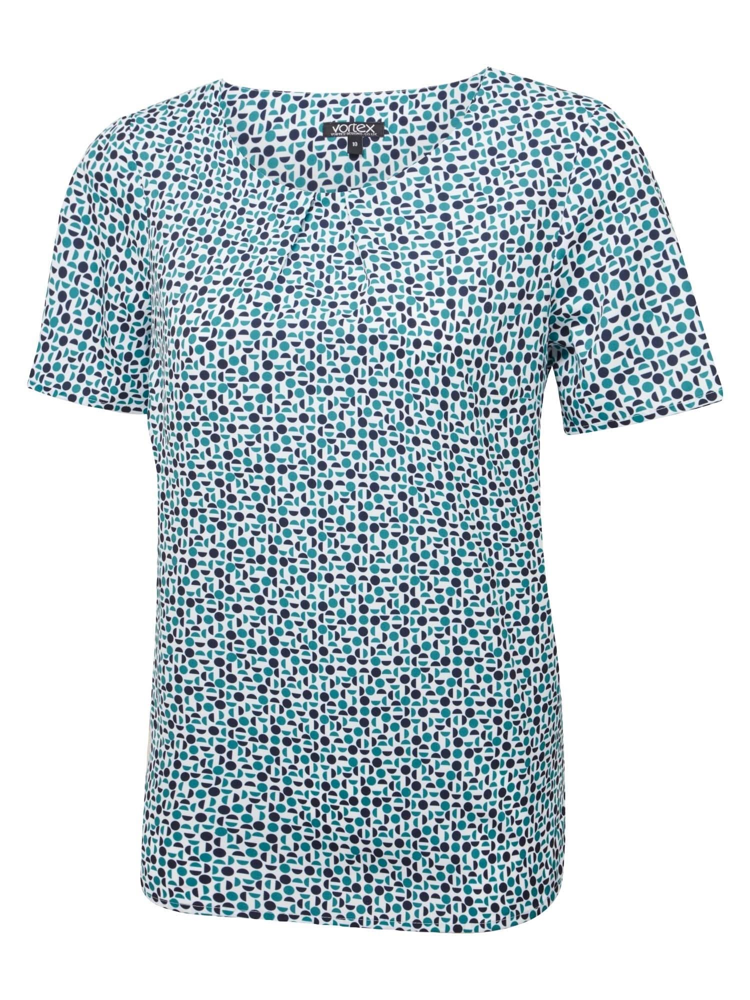 Isla Geo Print Ladies Blouse Blouses Vortex Designs Jade 6