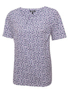 Isla Geo Print Ladies Blouse Blouses Vortex Designs Berry 6