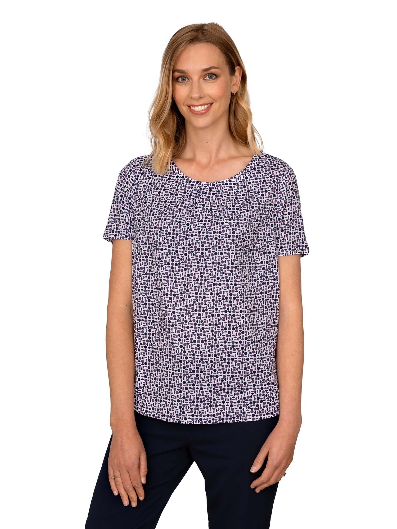 Isla Geo Print Ladies Blouse Blouses Vortex Designs