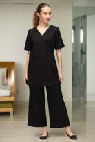 Ivy Ladies Culotte Beauty Trouser Salon & Spa Trousers La Beeby Black 4