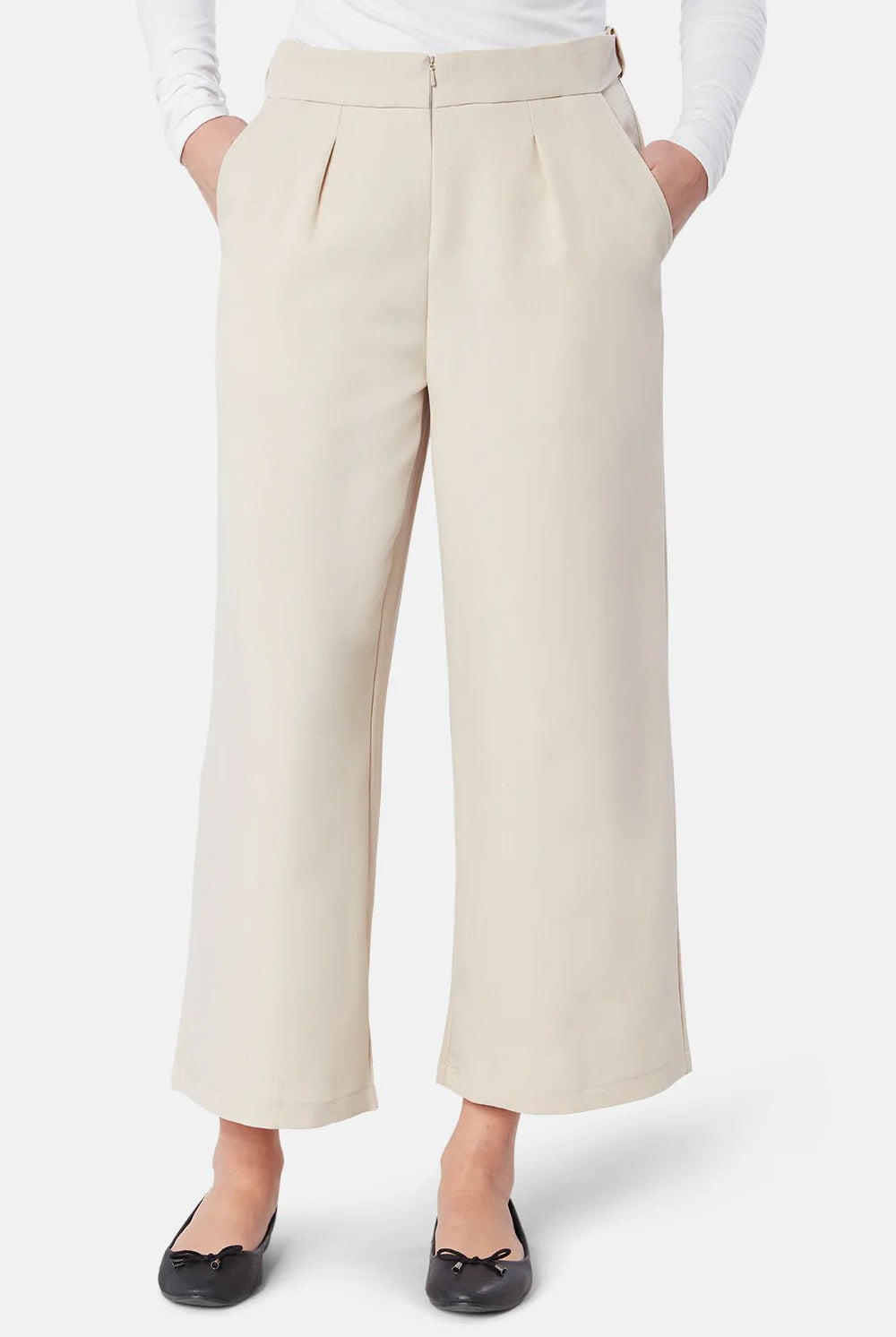 Ivy Ladies Culotte Beauty Trouser Salon & Spa Trousers La Beeby Natural 4