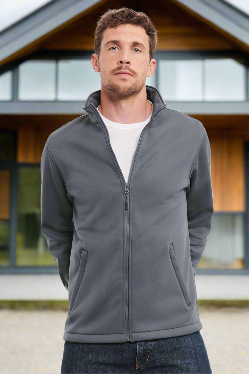 J040M: Smart Mens Softshell Jacket Mens Softshell Jackets Russell Convoy Grey XS